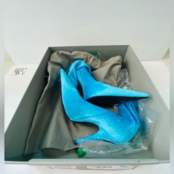 New Womens BALENCIAGA Velvet Printed Sock Boots Size 37 - Picture 13 of 14